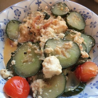 夏野菜と豆腐の炒め物